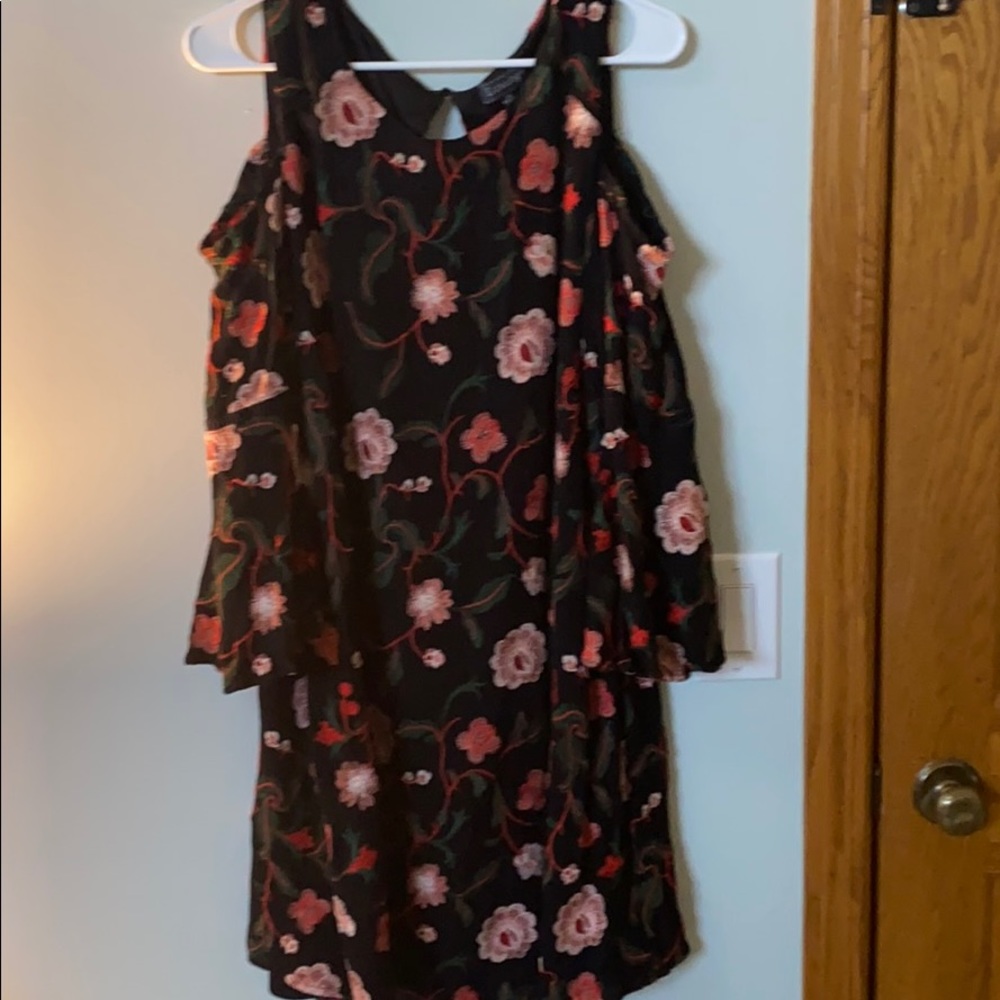 Black dress with flowers on it